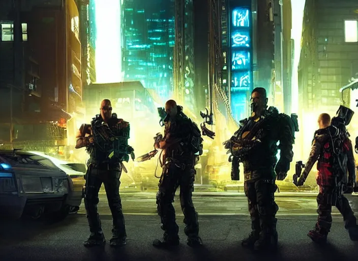 Image similar to A still from the set of Shadowrun 2023, movie film, highly detailed, HDR