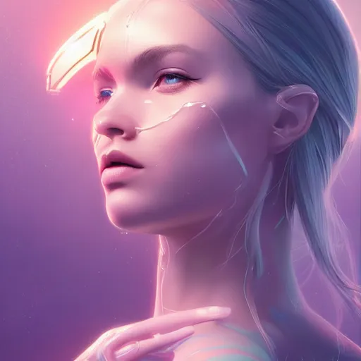 Image similar to [ important ] beautiful futuristic girl, diffuse lighting, fantasy, intricate, highly detailed, lifelike, photorealistic, digital painting, artstation, illustration, concept art, smooth, sharp focus