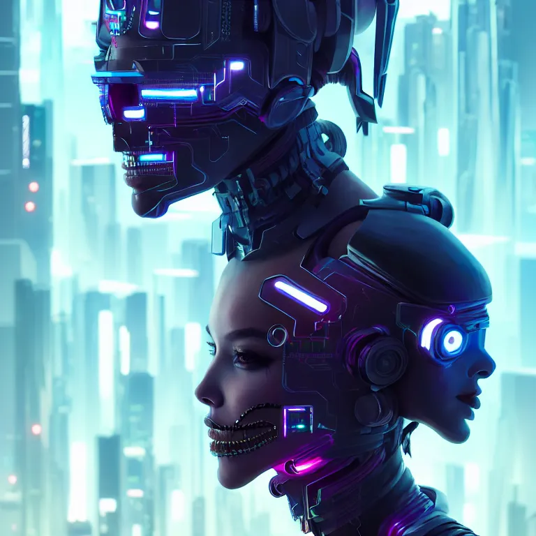 Image similar to futuristic cyberpunk princess in skull mask symmetrical artwork by Tooth Wu and wlop and beeple. octane render, trending on artstation, greg rutkowski very coherent symmetrical artwork. cinematic, hyper realism, high detail, octane render, 8k