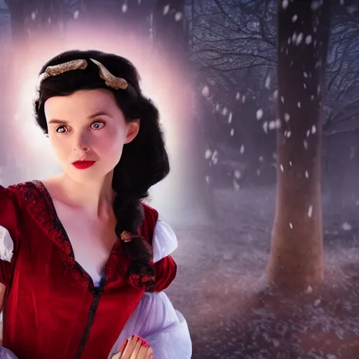 Image similar to live action disney snow white, 8k resolution, full HD, cinematic lighting, award winning, anatomically correct