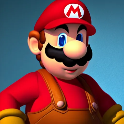 Image similar to studio portrait of mario as a real person, 8 k, ultra realistic