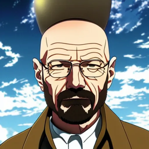 Prompt: Walter White, anime key visual