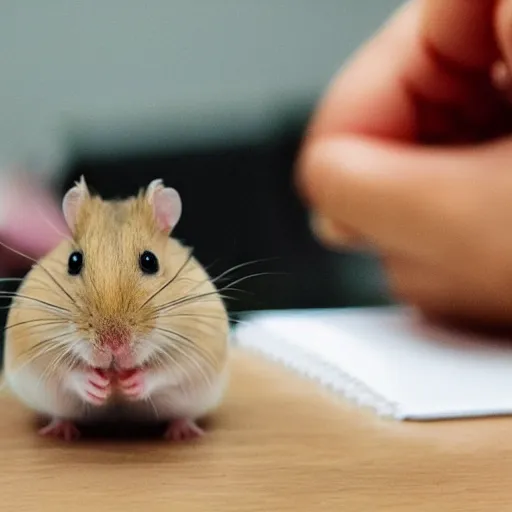 Image similar to a hamster in the middle of a lesson