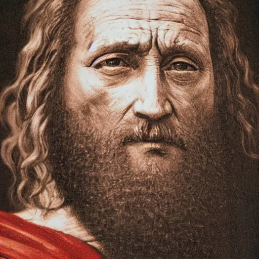 Image similar to Moses from the Bible, intense portrait