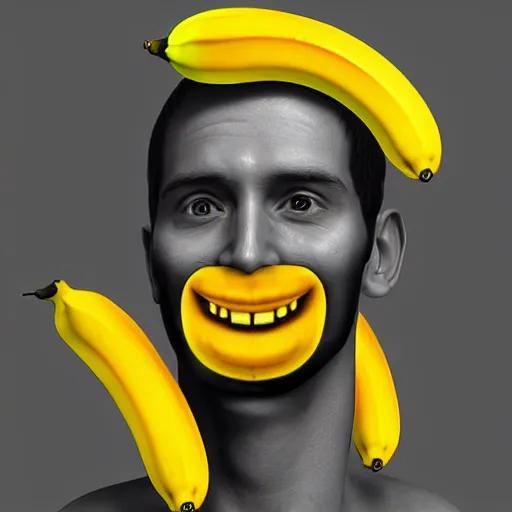 Prompt: Banana man realistic portrait digital art