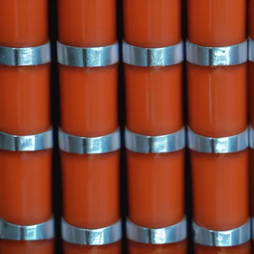 Prompt: 1 0 0 0 0's of orange colored lip balm tubes in giant piles, high detail, shaded, backlit