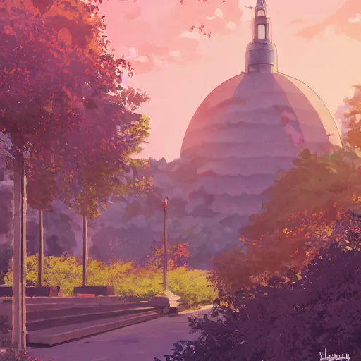 Prompt: Jussieu campus (Sorbonne Université) in the style of studio ghibli, beautiful landscape, intense lighting, 8k, trending on artstation