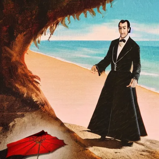 Image similar to dracula at the beach