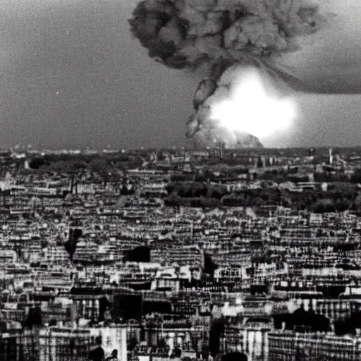 Image similar to photo of a nuclear explosion in paris in the year 1 9 9 1, hd photo, wide angle