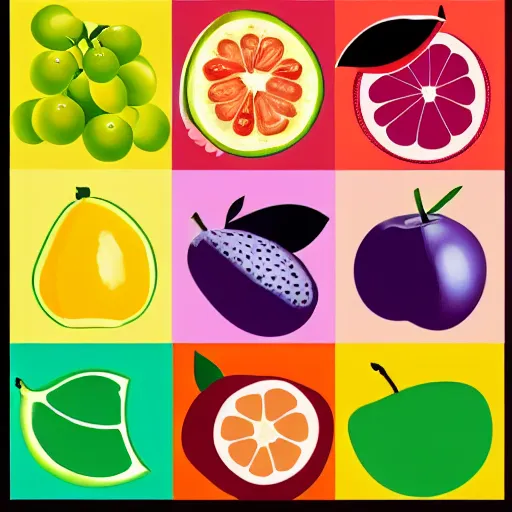 Prompt: fruits, pop art