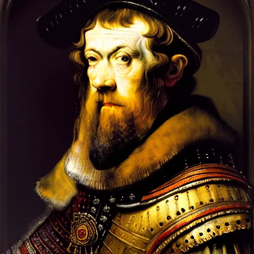 Prompt: portrait of robert the bruce by rembrandt