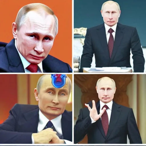 Image similar to Putin looks like a character from JoJo's bizarre adventure