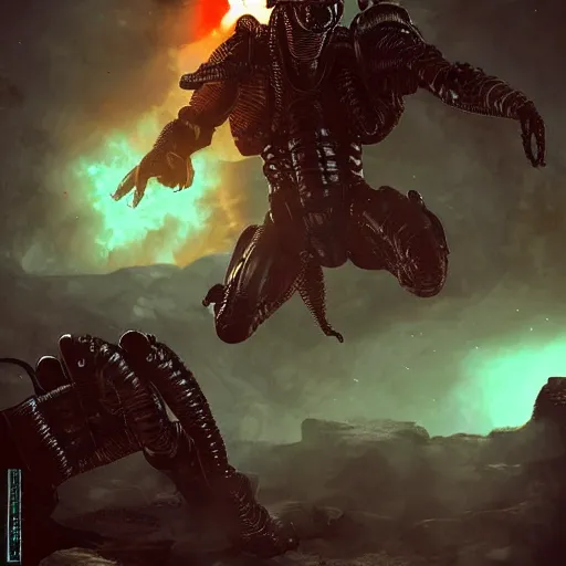 Prompt: Space Marines from Alien 2 fighting Navi from Avatar, artstation, award winning, digital art, Pandora Jungle, science fiction, Pulse rifles,