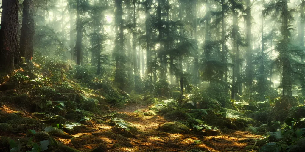 Image similar to a forest, detailed oil painting, cinematic angle, hyperrealistic, beautiful, cinematic lighting, dynamic, Studio Ghibli, digital art, octane render, post-processing, dynamic composition, trending on artstation, masterpiece