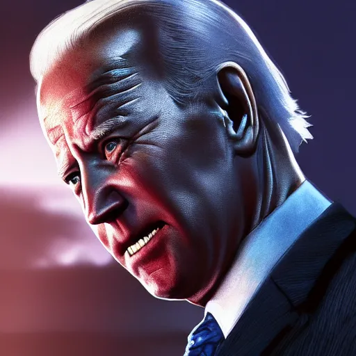 Image similar to joe biden as the terminator, dramatic lighting, cinematic, establishing shot, extremly high detail, photorealistic, cinematic lighting, artstation, style by James Gurney