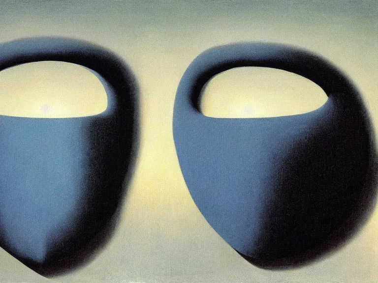 Prompt: mask, painting by rene magritte, high detail, high resolution