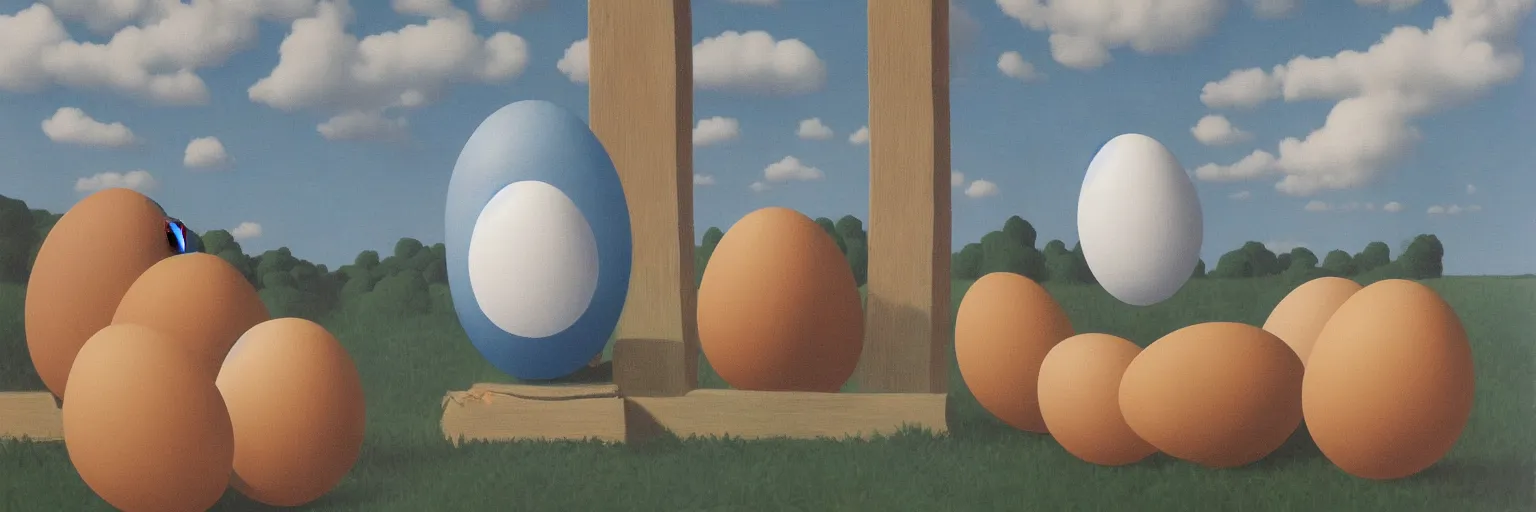 Image similar to egg painting magritte