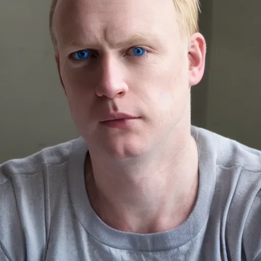 Image similar to Middle aged blue eyed, very pale, blond balding English man