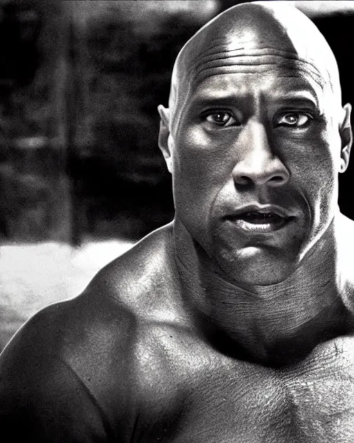 Image similar to film still close - up shot of dwayne johnson as john coffey from the movie the green mile. photographic, photography