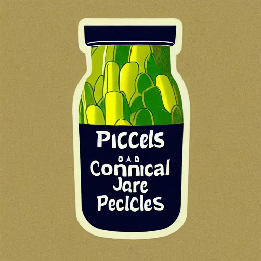 Prompt: A digital jar of pickles, cosmic