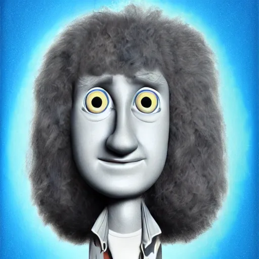 Prompt: portrait of Isaac Newton, Isaac Newton, Isaac Newton as as character in Monsters, Inc., digital art, 4 K, detail