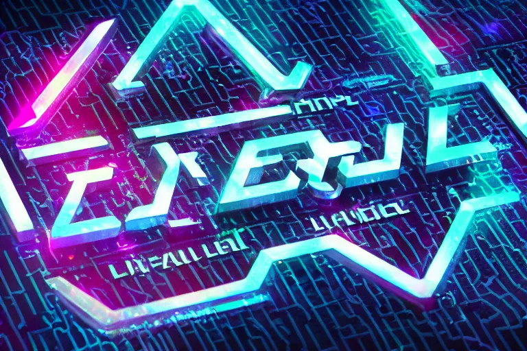 Prompt: cyberpunk holographic logo, futuristic, in the style of Pixar animation, low angle view, 16mm lens, award winning, hyper detailed, dramatic lighting, artstation, octane renderer, unreal engine