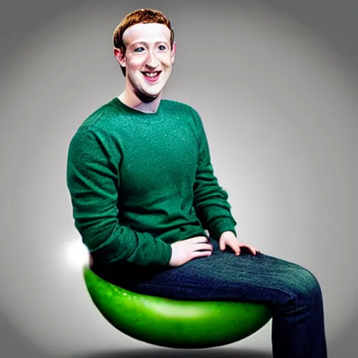 Image similar to mark zuckerberg as an avocado chair