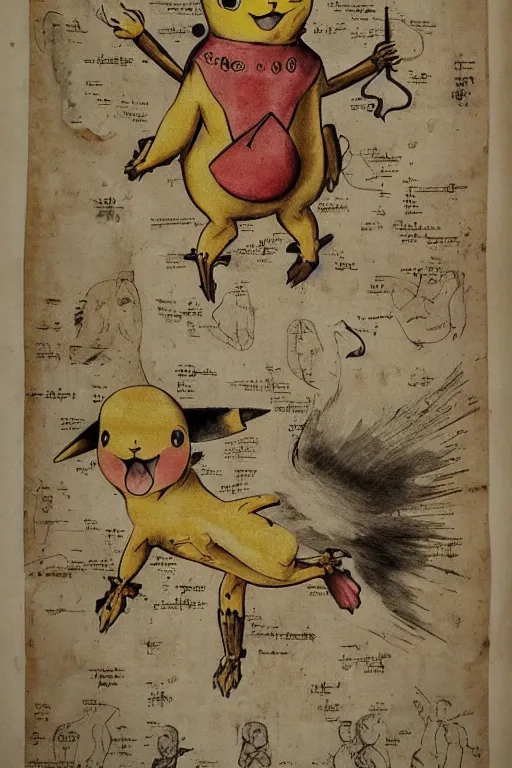 Prompt: 1 6 th century anatomical poster of pikachu, highly detailed, intricate, elegant, ultra realistic, ink,