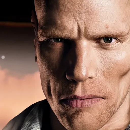 Image similar to Live Action Still of Jerma in Breaking Bad, real life, hyperrealistic, ultra realistic, realistic, highly detailed, epic, HD quality, 8k resolution, body and headshot, film still