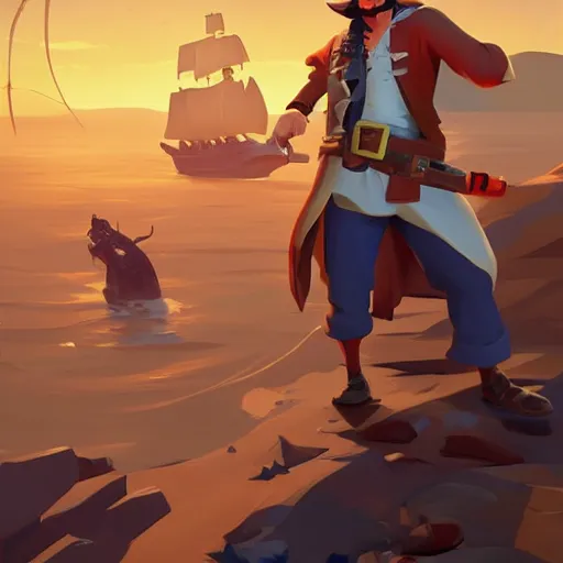 Image similar to painting jack the pirate on sea of thieves game avatar hero smooth face median photoshop filter cutout vector behance hd by jesper ejsing, by rhads, makoto shinkai and lois van baarle, ilya kuvshinov, rossdraws, illustration, art by ilya kuvshinov and gustav klimt