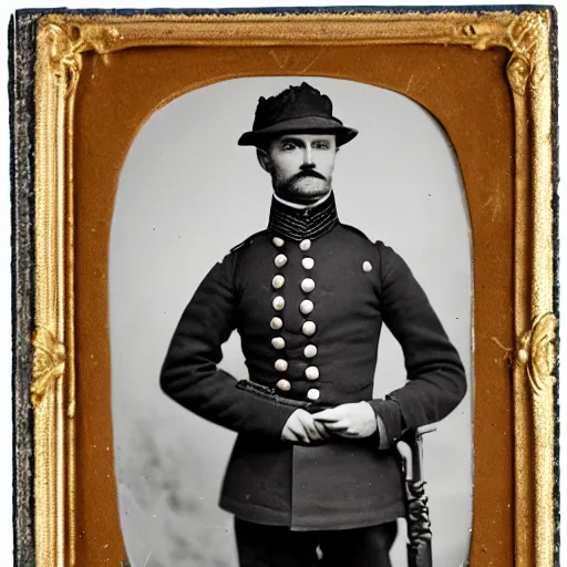 Prompt: portrait photograph of a victorian army officer wearing a waistcoat, male, victorian, detailed face, cinematic lighting, highly detailed, photograph by elliott & fry