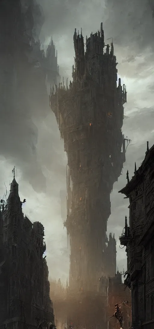 Image similar to tower of doom, medieval architecture, dramatic lighting, cinematic, establishing shot, extremly high detail, foto realistic, cinematic lighting, post processed, concept art, artstation, matte painting, style by eddie mendoza, raphael lacoste, alex ross