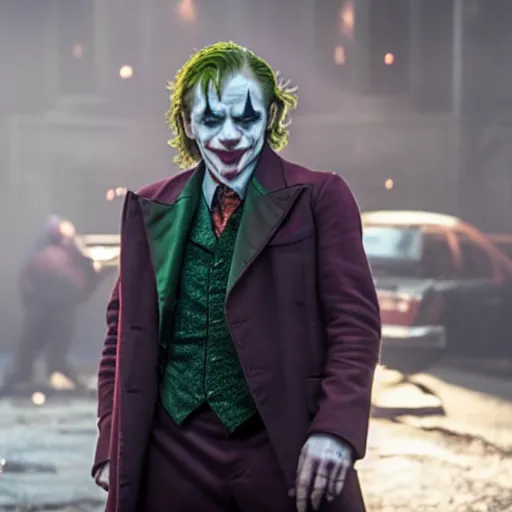 Prompt: film still of Rupert Grint as joker in the new Joker movie