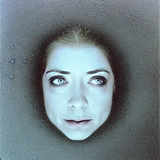 Image similar to alyson hannigan swimming underwater by beksinski