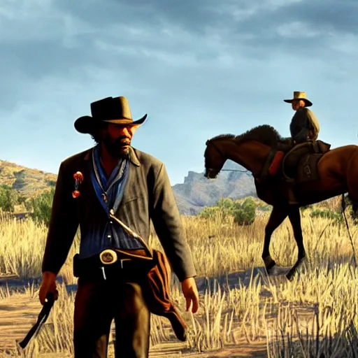 Prompt: red dead redemption movie starring Sam Jackson, 35mm film