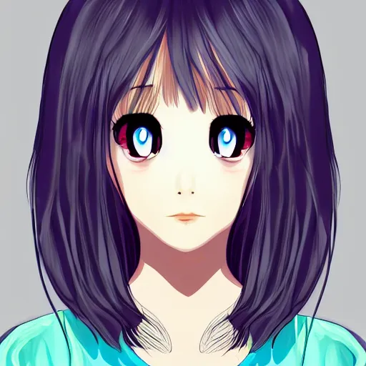 Prompt: girl portrait in cell shaded style, anime