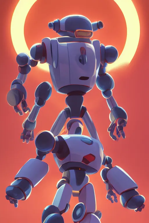 Image similar to metabots medabots medarotto medarot robot minimalist comics, behance hd by jesper ejsing, by rhads, makoto shinkai and lois van baarle, ilya kuvshinov, rossdraws global illumination ray tracing hdr radiating a glowing aura