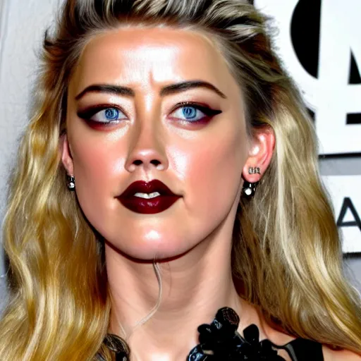 Image similar to gourd with face of amber heard hybrid intercross amber heard mix as a gourd