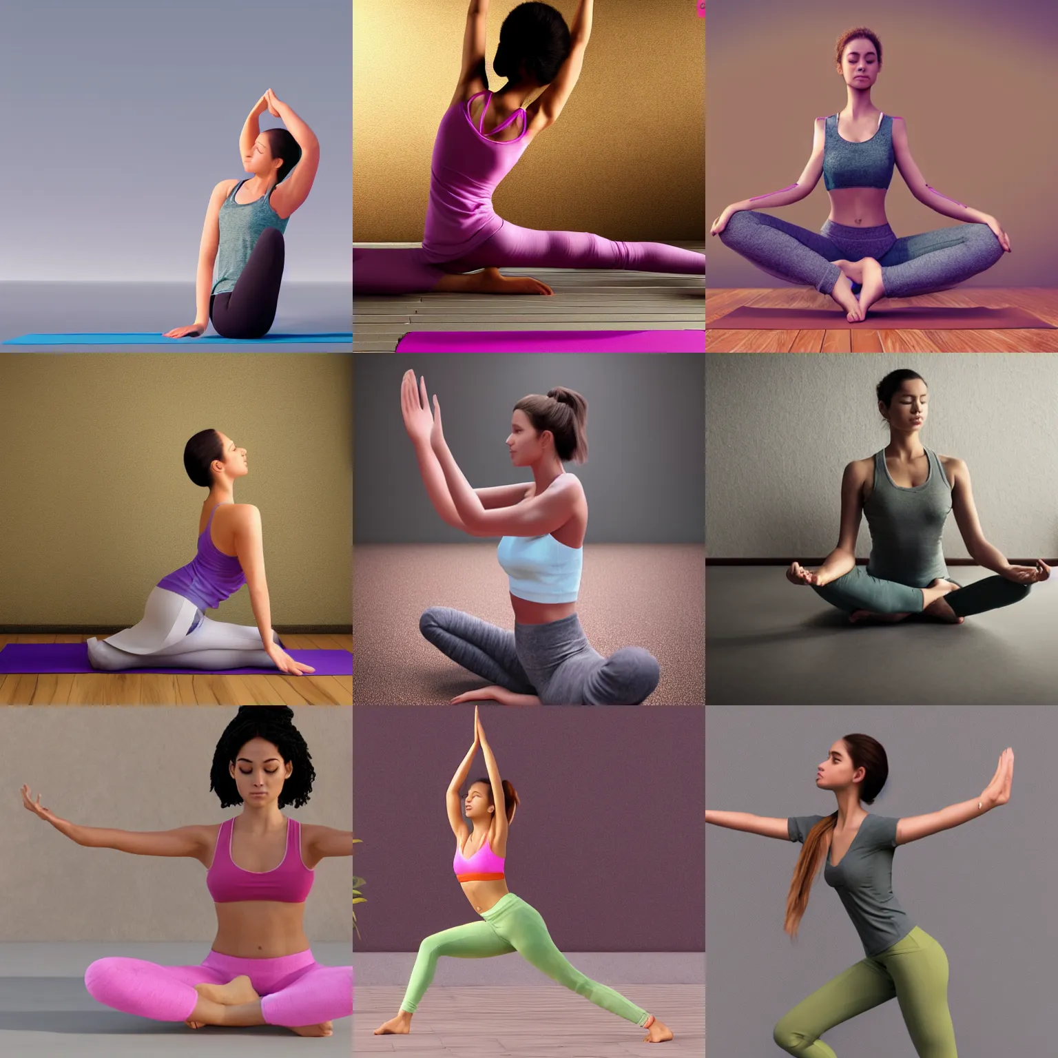 weird yoga poses, studio photo