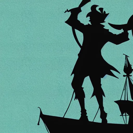 Image similar to silhouette of peter pan and captain hook