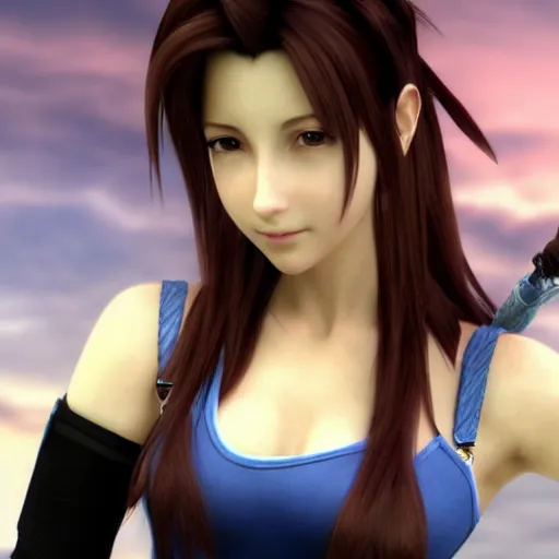 Image similar to aerith gainsborough mixed with tifa lockhart