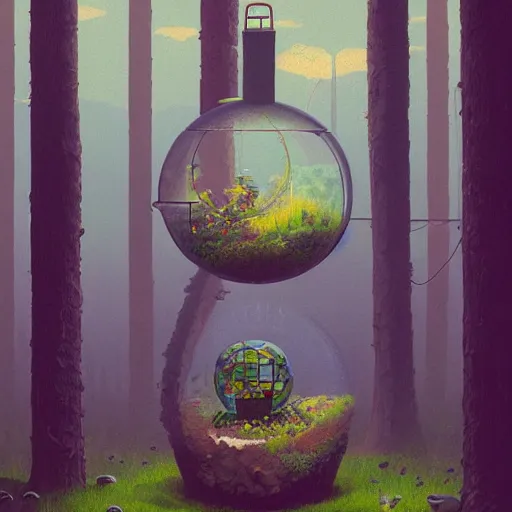 Image similar to simon stalenhag, terrarium