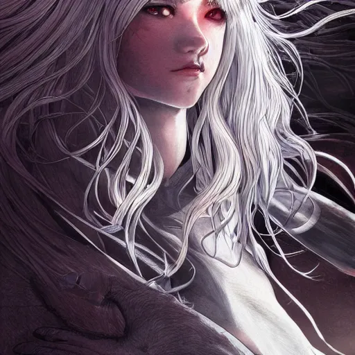 Image similar to illustration of griffith, hyper detailed, digital art, trending in artstation, cinematic lighting, studio quality, anime