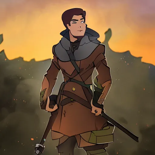 Prompt: Jason Rose as General Ironwood from RWBY, vintage, back to the camera, looking up, night sky