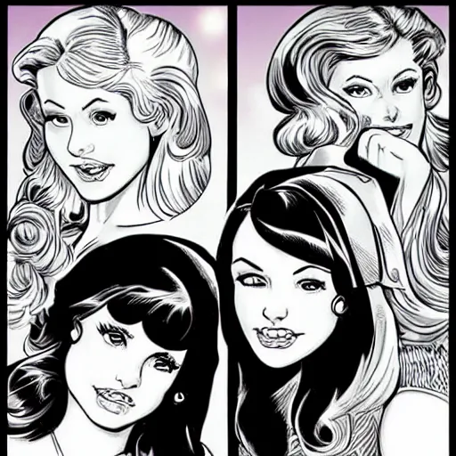 Prompt: a beautiful portrait of Betty and Veronica by Brian Bolland, Archie comics, trending on ArtStation