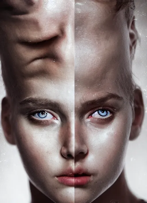 Image similar to sheet of cinematic shot epic portraits, hyper realistic, mood lighting, fantasy, detailed eyebrows, highly detailed, super realistic, perfect lighting pixel sorting