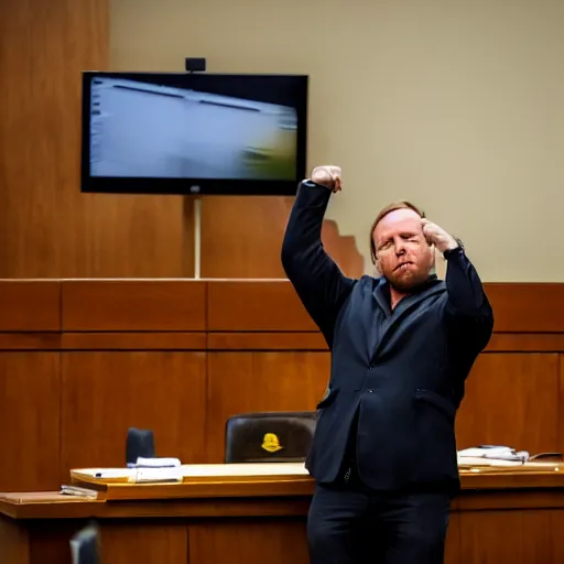 Image similar to Alex Jones desperately reaching for his out of reach phone in the courtroom, EOS 5DS R, ISO100, f/8, 1/125, 84mm, RAW, Dolby Vision, Unblur