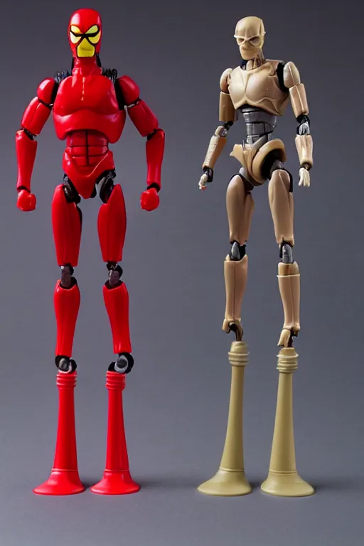 Image similar to product photo of kenner action figure, 5 points of articulation, sci fi, superhero, perfect human proportions, t - pose, studio lighting