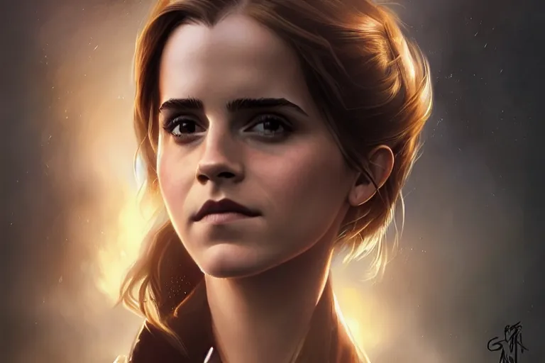 Image similar to emma watson on a printed menu, hyper detailed, digital art, artstation, cinematic lighting, studio quality, smooth render, by artgerm, greg rutkowski, boris vallejo