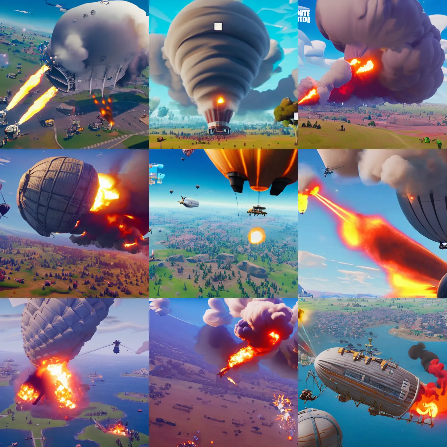 Prompt: hindenburg disaster in fortnite